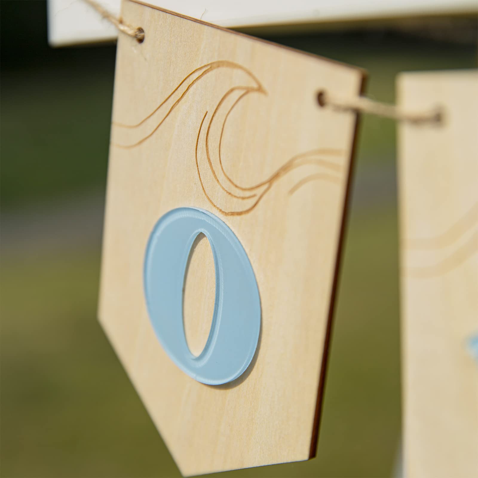 Lintran Surf Theme Wood One Banner - Wooden Letters Banner for 1st Birthday, High Chair Decoration