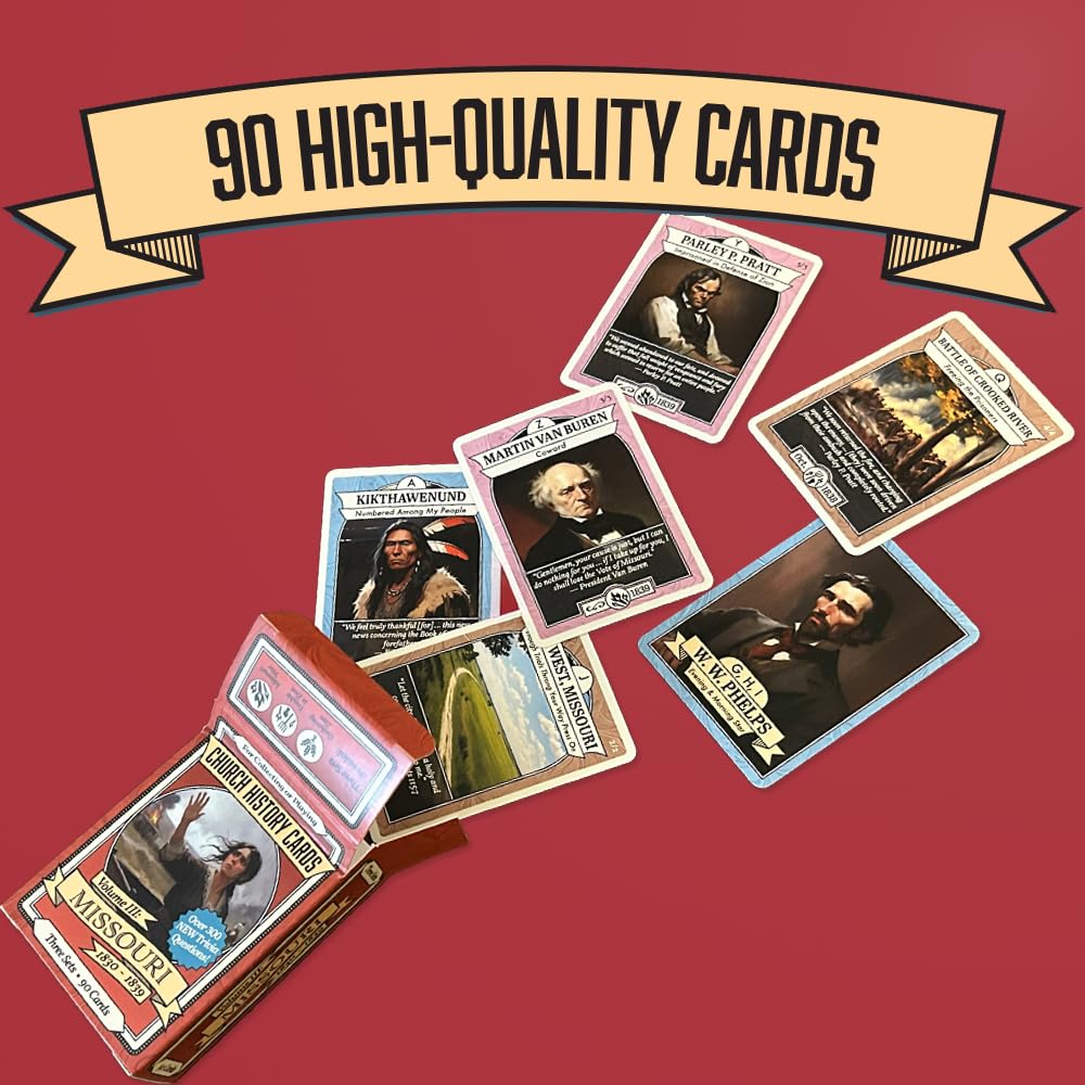Church History Cards Latter-Day Saints Volume III: Missouri | Standalone Game | 90 Cards | Over 300 New Trivia Questions | Cards for Collecting