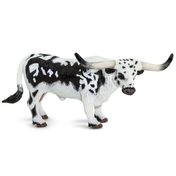 Safari Ltd. Texas Longhorn Bull Figurine - Hand-Painted, Lifelike 5.5" Model Figure - Fun Educational Farm Animal Toy for Boys, Girls & Kids Ages 3+