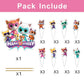 25pcs Super Cats Cake Decorations with 24pcs Cupcake Toppers, 1pcs Cake Topper for cats Birthday Party Supplies