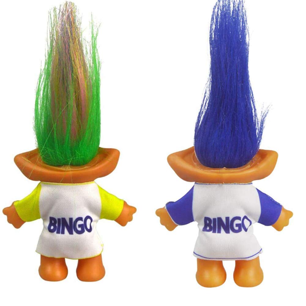 Yintlilocn 2pcs 3.9" Vintage Troll Dolls Set,Lucky Trolls Dolls
