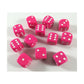 Chessex DND Dice Set D&D Dice-16mm Opaque Pink and White Plastic Polyhedral Dice Set-Dungeons and Dragons Dice Includes 12 Dice - D6, Various