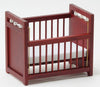 Classics by Handley Dollhouse Miniature Crib - 1:12 Scale Wooden Baby Furniture for Doll House, Mahogany