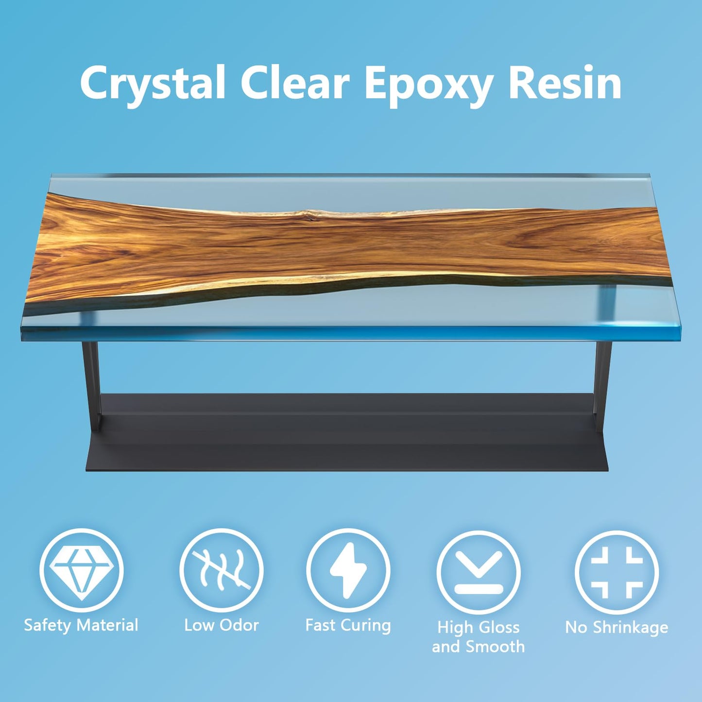OcePor Epoxy Resin-1 Gallon, Crystal Clear Epoxy Resin Kit, No Yellowing No Bubble Art Resins Casting Resin for Art Crafts, Jewelry Making, Wood