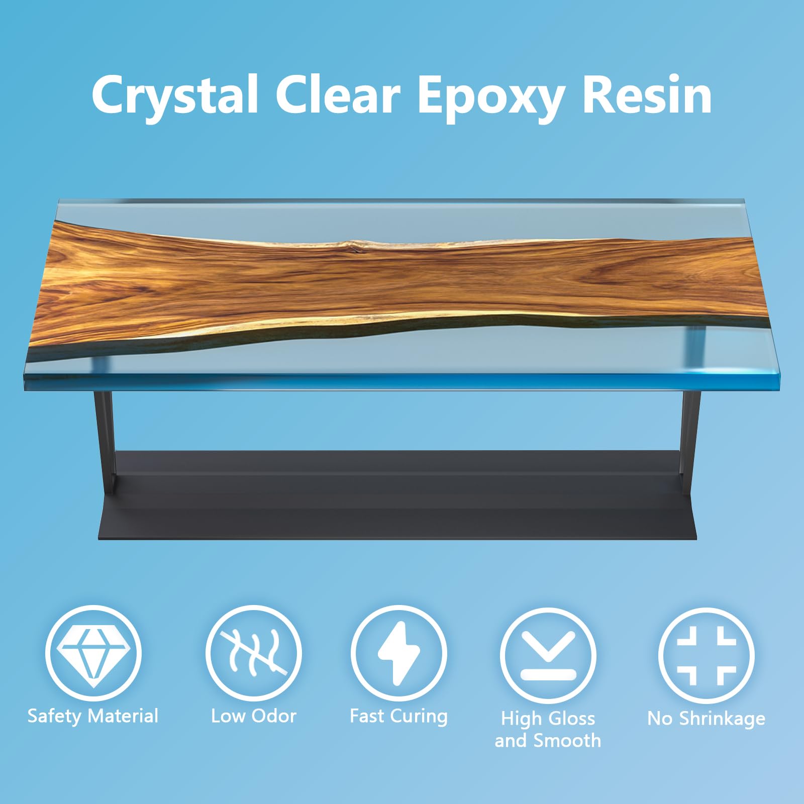 OcePor Epoxy Resin-1 Gallon, Crystal Clear Epoxy Resin Kit, No Yellowing No Bubble Art Resins Casting Resin for Art Crafts, Jewelry Making, Wood