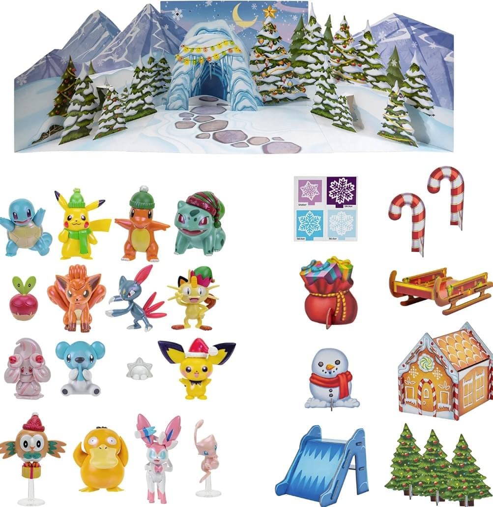 POKÉMON DELUXE HOLIDAY CALENDAR - Features 15 2-Inch Battle Figures with Special Finish and Nine Diorama Accessories
