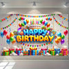 HOMETITUTE Happy Birthday Banner Rainbow Birthday Decorations 71x43 Inch
