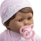 JC Toys 15" Realistic Soft Body Baby Doll with Brown Hair, Brown Eyes, Open/Close Eyes | 10 Piece Gift Set with Bottle, Rattle, Pacifier & Accessories