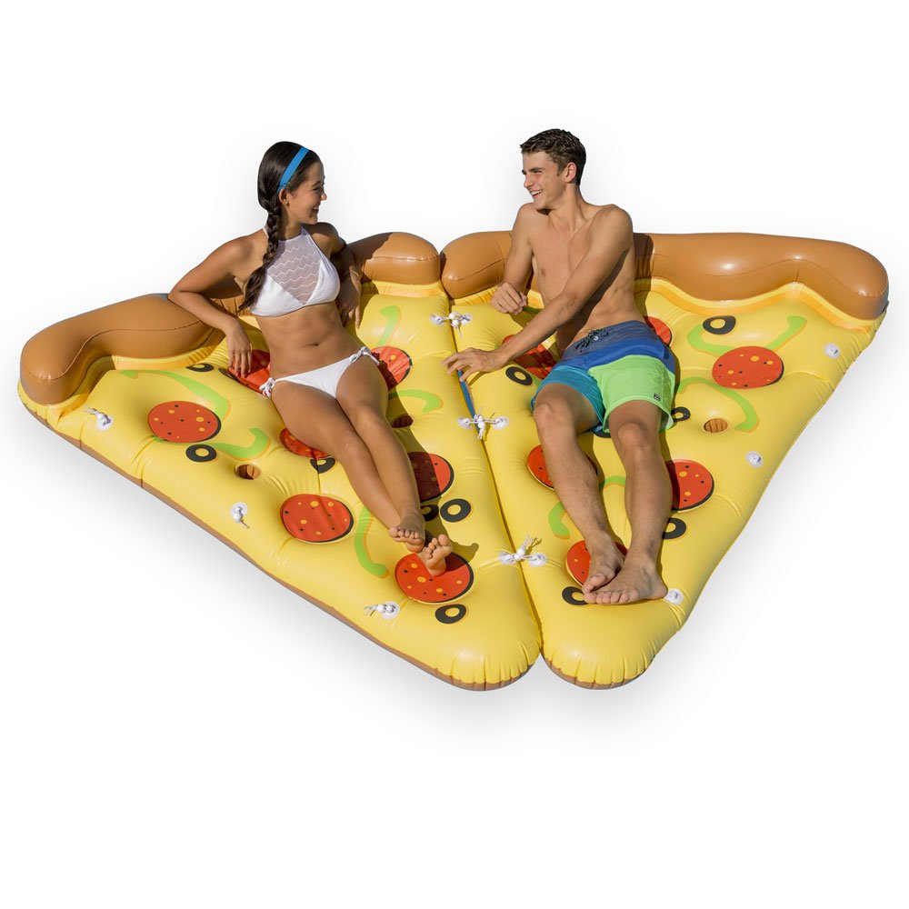 Ocean Blue Deluxe Pizza Slice Swimming Pool Float (2 Pack)