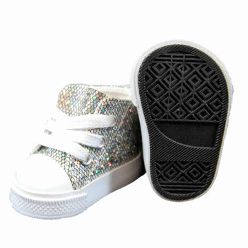 The Queen's Treasures 18 Inch Doll Clothing Shoes, Silver High Top Sneaker, Compatible for Use with American Girl Dolls and Clothes