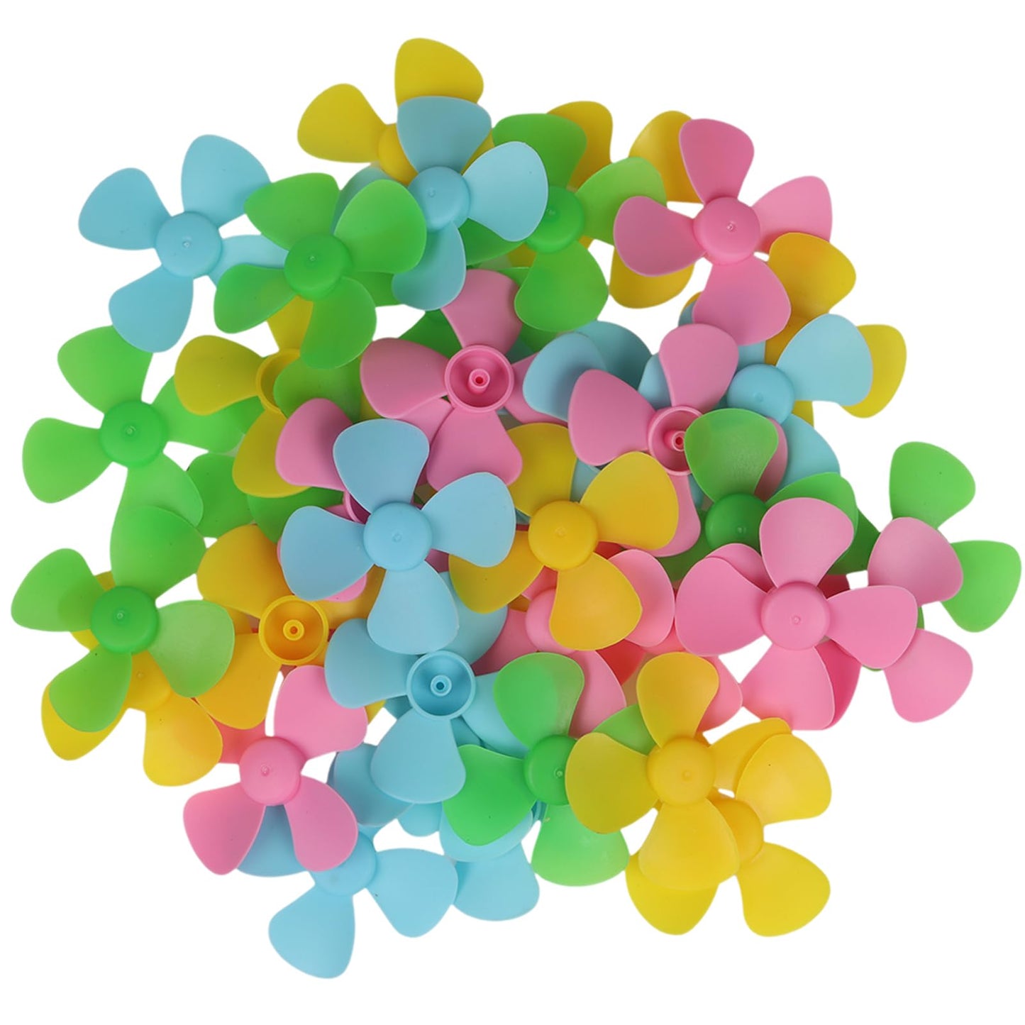 40PCS 4-Blade Propeller Blades, 2mm Shaft Mini Plastic Propellers for DC Motor, Compatible with Mini Fan, Remote Control Boat, Windmill Model, Science