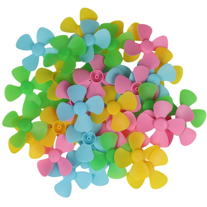 40PCS 4-Blade Propeller Blades, 2mm Shaft Mini Plastic Propellers for DC Motor, Compatible with Mini Fan, Remote Control Boat, Windmill Model, Science