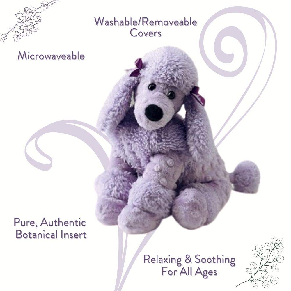 Sonoma Lavender Microwaveable Aromatherapy Stuffed Pillows, Plush Dog, Lavender Scented with Removable Washable Cover (Poodle)