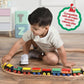 Wooden Train Set 12 PCS - Train Toys Magnetic Set Includes 3 Engines - Toy Train Sets For Kids Toddler Boys And Girls - Compatible With All Major