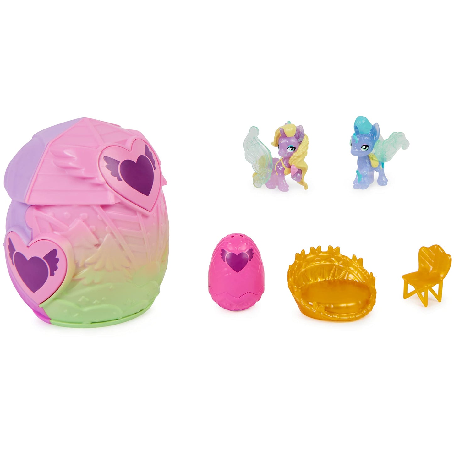 HATCHIMALS CollEGGtibles, Rainbow-Cation Family Hatchy Home Playset with 3 Characters and up to 3 Surprise Babies (Style May Vary), Kids’ Toys