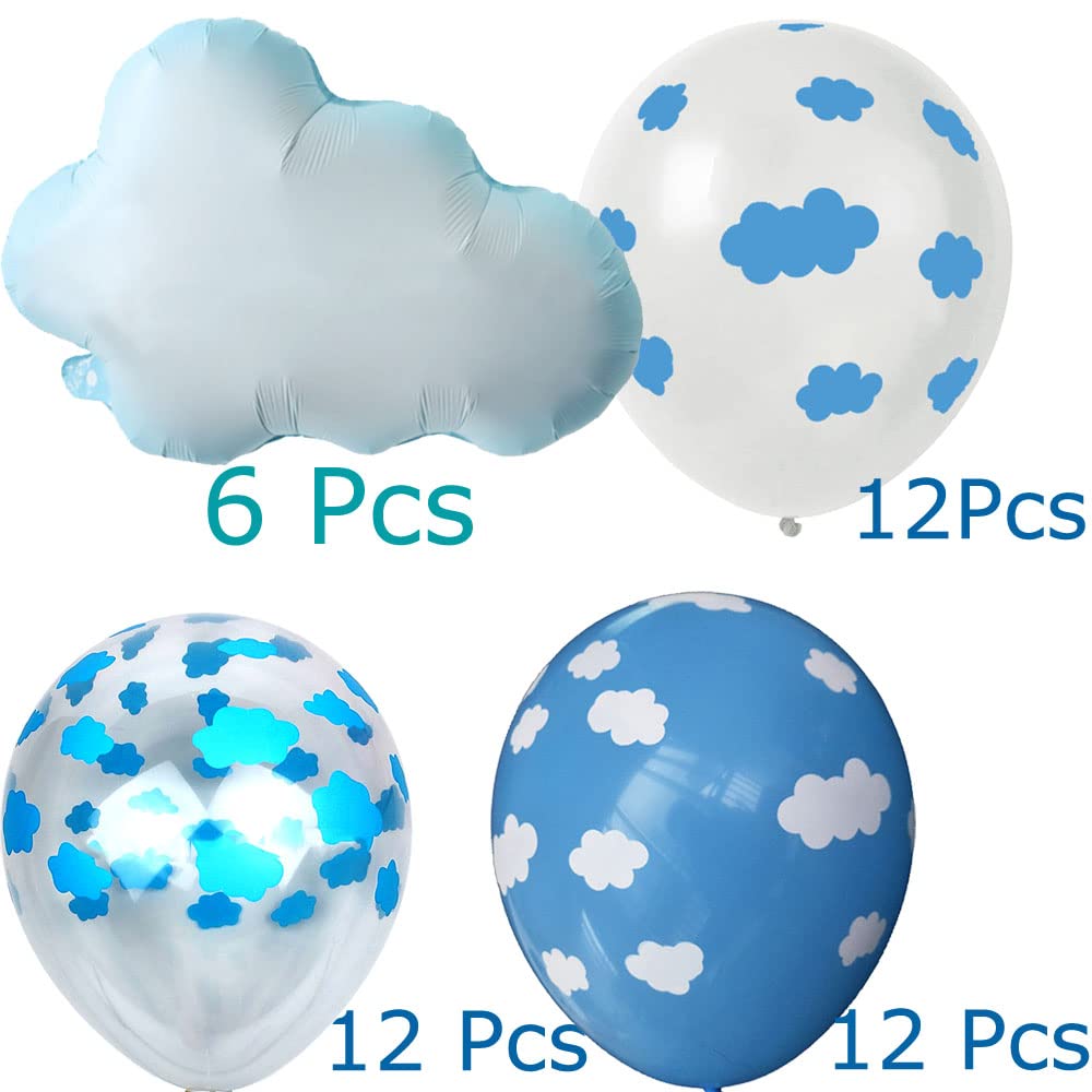 YuBoBo 42PCS Foil Cloud Balloons And Latex Balloon Baby Shower Decorations For Girl And Boy, Happy Birthday Balloon,Romantic Anniversary Decorations
