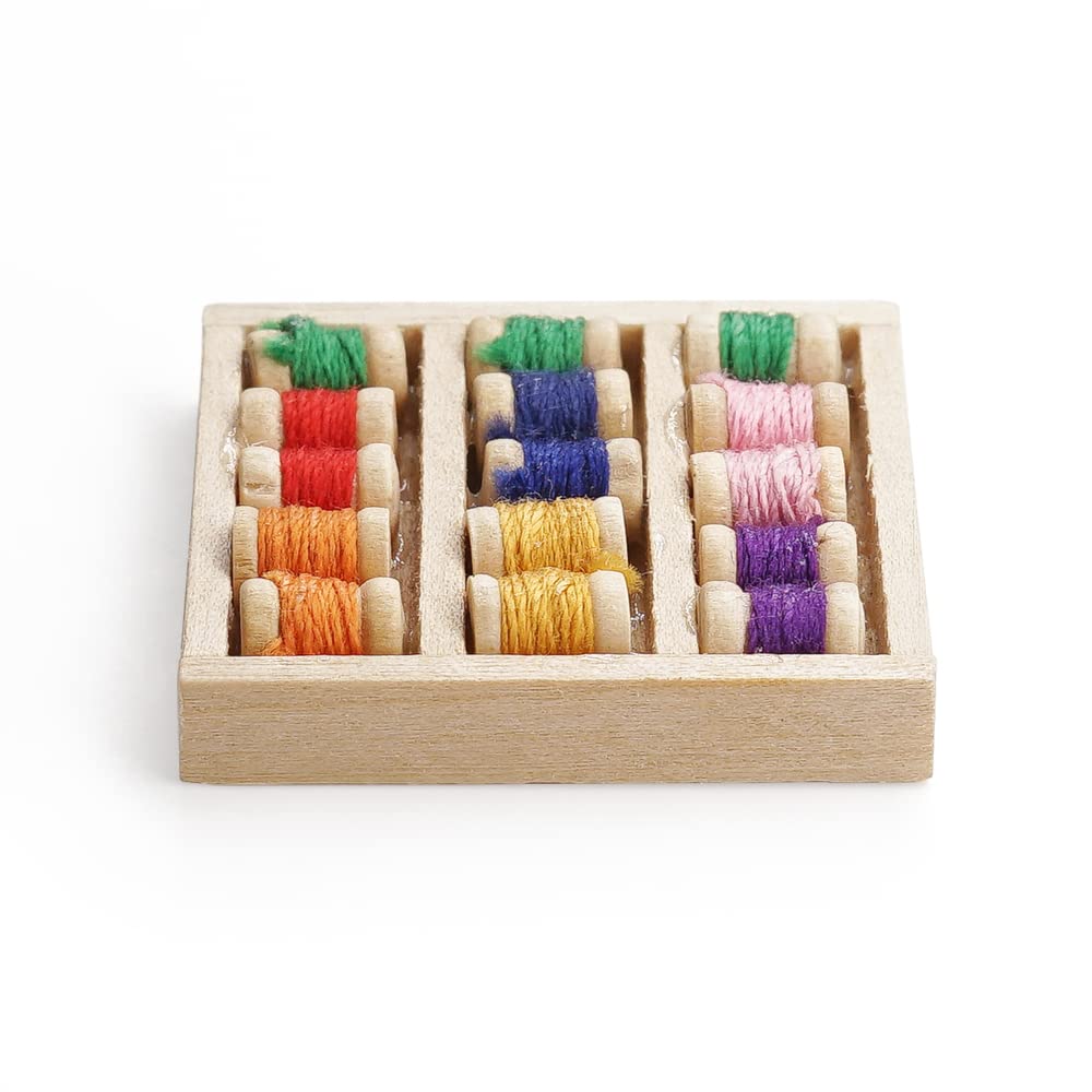 Odoria 1/12 Miniature Spool of Thread Kit Dollhouse Decoration Accessories