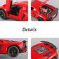 iLooboo Toy Car Model Red Aventador Pull Back Vehicles Diecast with Light & Sound