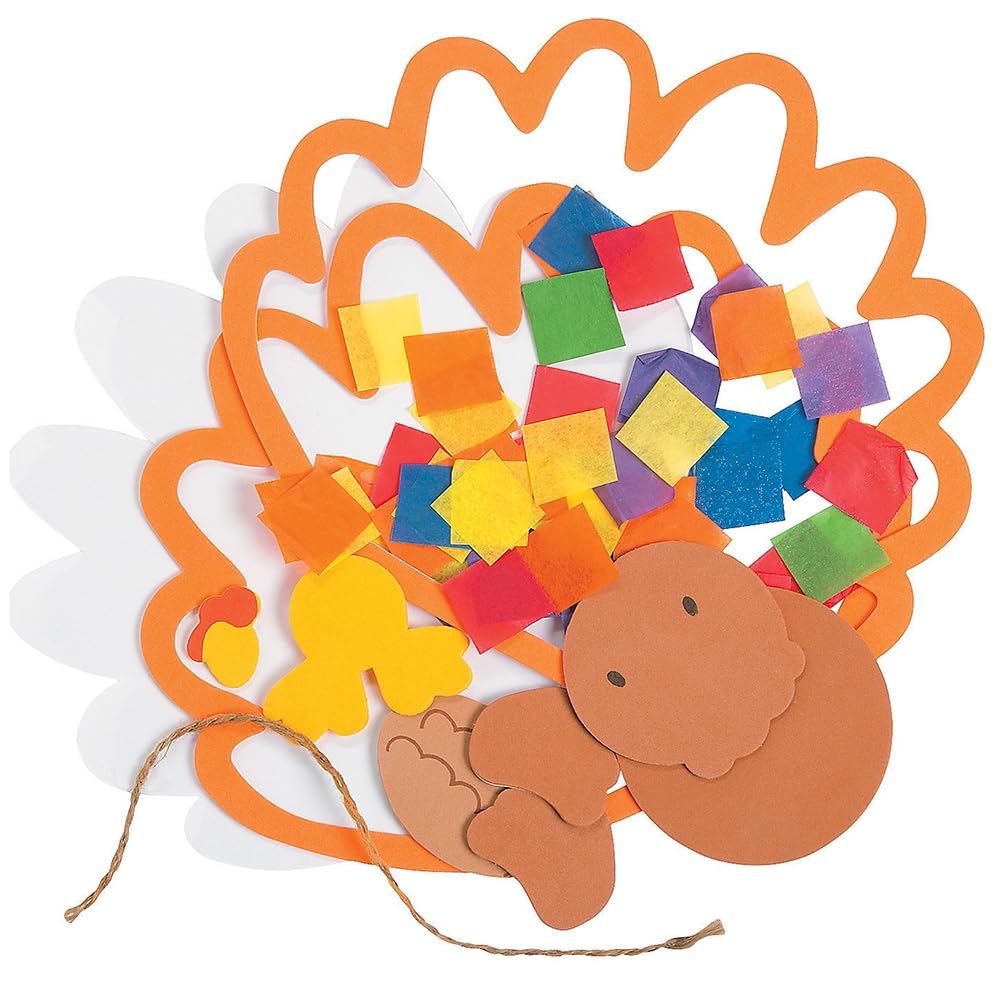Turkey Tissue Acetate Craft Kit - 12 - Crafts for Kids and Fun Home Activities