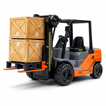 Liberty Imports Toy Forklift Truck with Pallet & Cargo - 1:22 Scale Friction Powered Wheels & Manual Lifting Control - Warehouse Lifting Vehicle