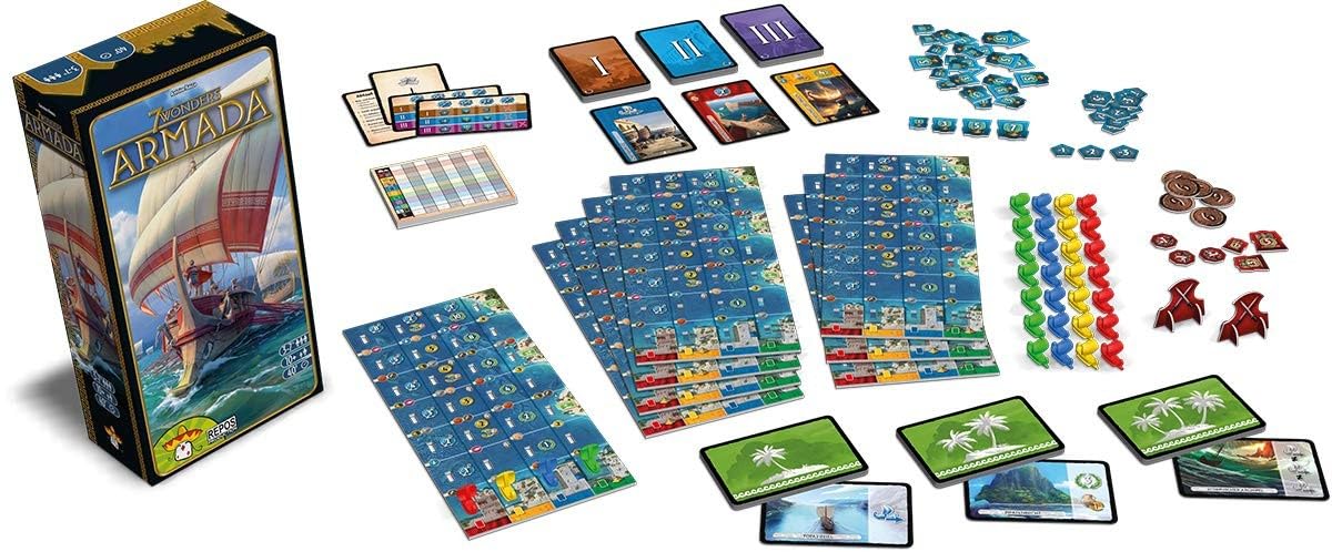 Asmodee 7 Wonders Armada Expansion - Naval Warfare and Enhanced Player Interaction, Strategy Game for Kids & Adults, Ages 10+, 3-7 Players, 40 Minute