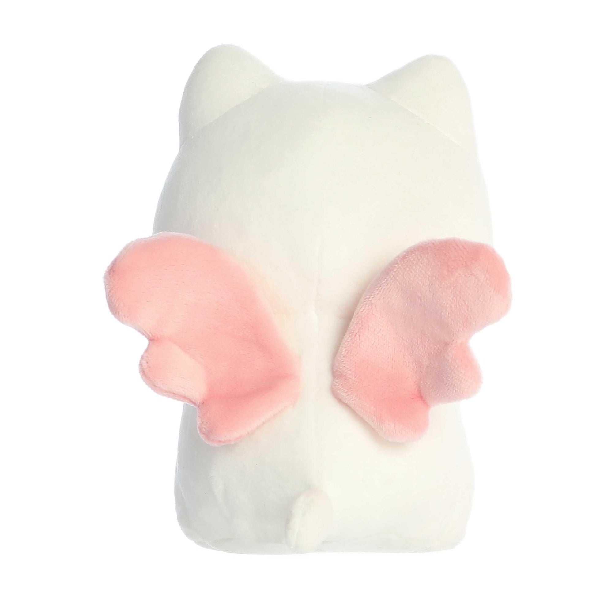 Aurora Enchanting Tasty Peach Candy Heart Sitting Meowchi Stuffed Animal - Bright & Colorful Design - Showpiece Plush - White 7 Inches