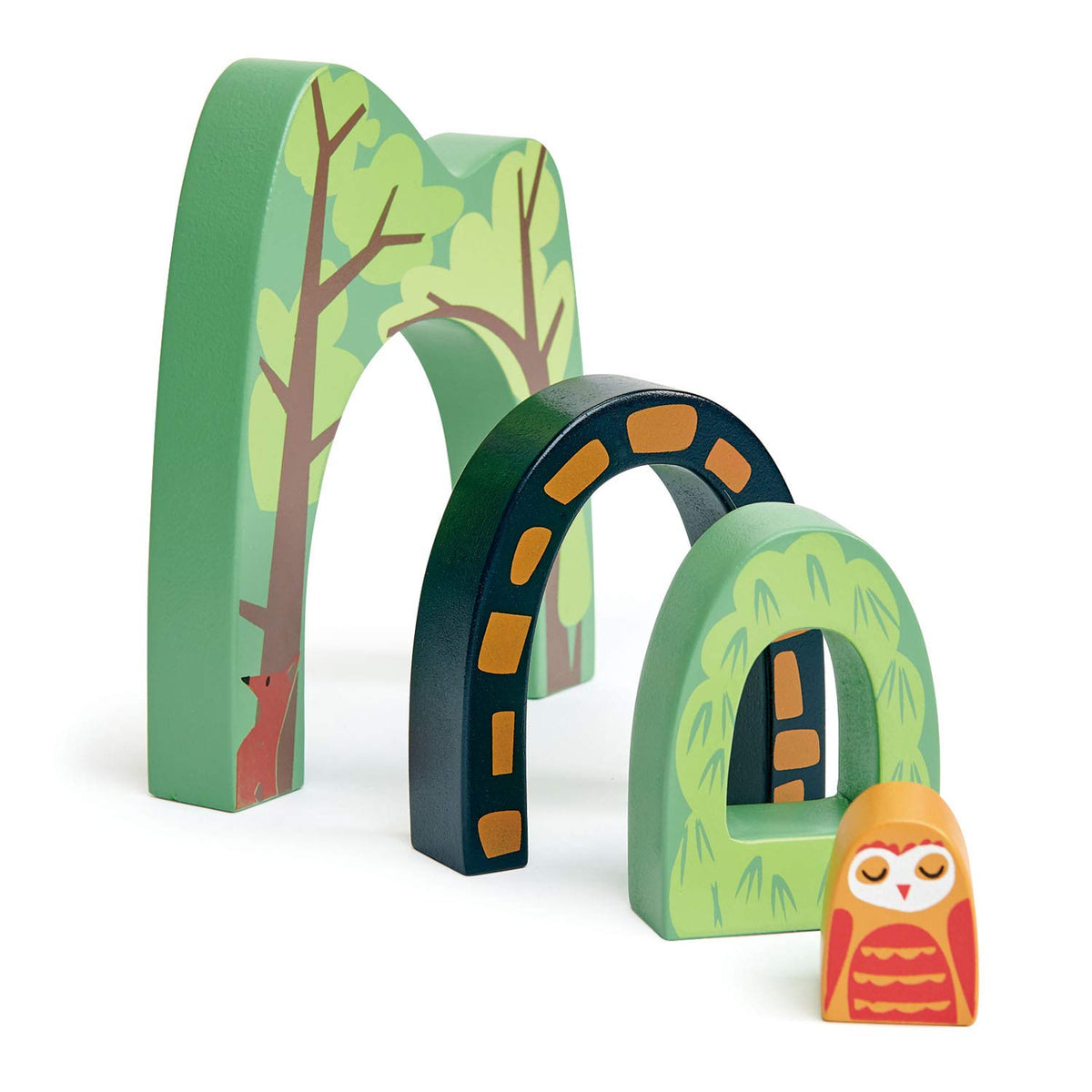 Tender Leaf Toys - Forest Tunnels - Stacking Train Set Accessories - Toy Stacker, Blocks - Open-Ended Toy Set for Inspires Creative and Imaginative
