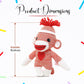 Made By Aliens Adorable Sock Monkey 6 Inches, The Original Traditional Hand Knitted Stuffed Animal Toy Gift-for Kids, Babies, Teens, Girls and Boys