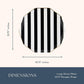 Bonjour Fête Black Cabana Stripe Party Plates | Gold Foil Sturdy Disposable Plate for Holiday & Tailgate Parties | Large Lunch & Dinner Plate | Pack