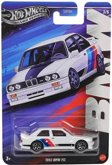 Hot Wheels Silver Series 1992 BMW M3 [White] 3/5, GRT01, 1:64 Scale Diecast Vehicle
