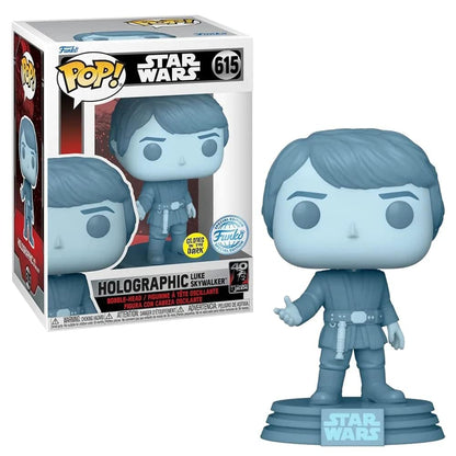 Star Wars Episode VI Return of The Jedi: Holographic Luke Skywalker 40th Anniversary Glow in The Dark Funko POP! Vinyl Figure…