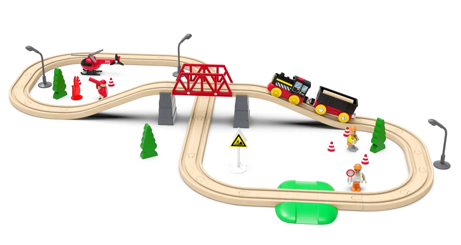 Battery Operated Locomotive Train, Magnetic Trains Toy for Wooden Tracks, Motorized Train Compatible with Thomas, Brio, Chuggington, Melissa & Doug