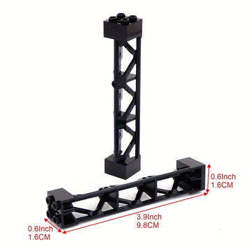 Classic Bulk Support Beam, 50 Pieces Dark Gray Support 2x2x10 Girder Triangular Vertical, Compatible with Lego Parts and Pieces Support Beam(Color