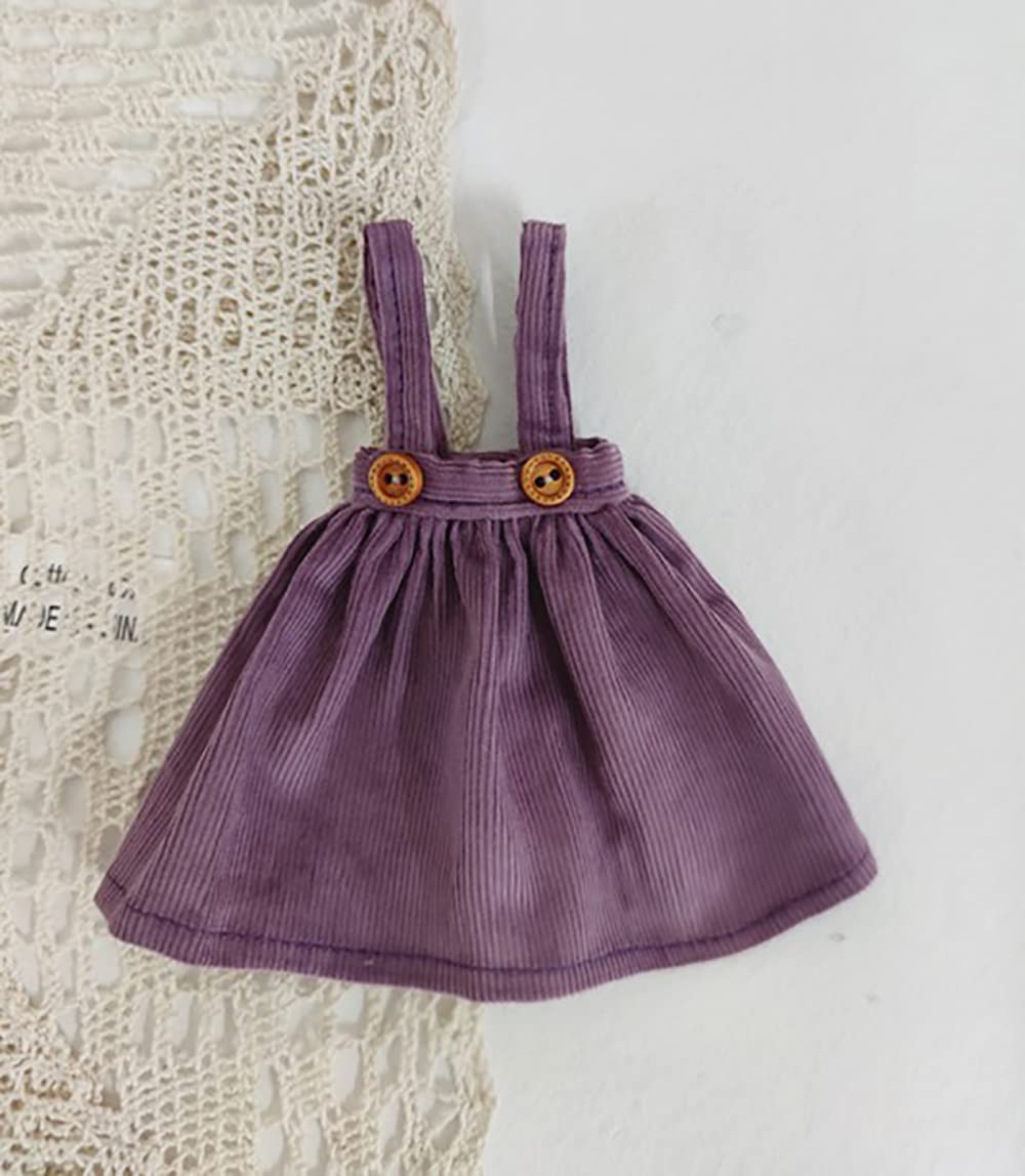 XiDonDon Doll Clothes Suspender Skirt+Shirt 2-Piece Set for Blyth,Ob24,Licca,Azone BJD Doll Accessories Toys Clothing (Purple Set)
