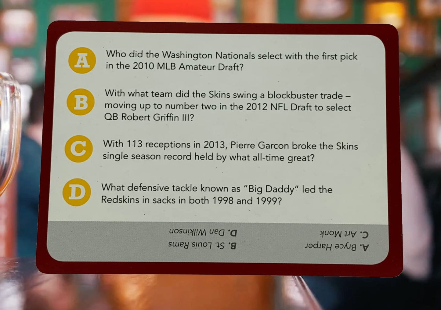 You Gotta Know Washington (DC) - Sports Trivia Game