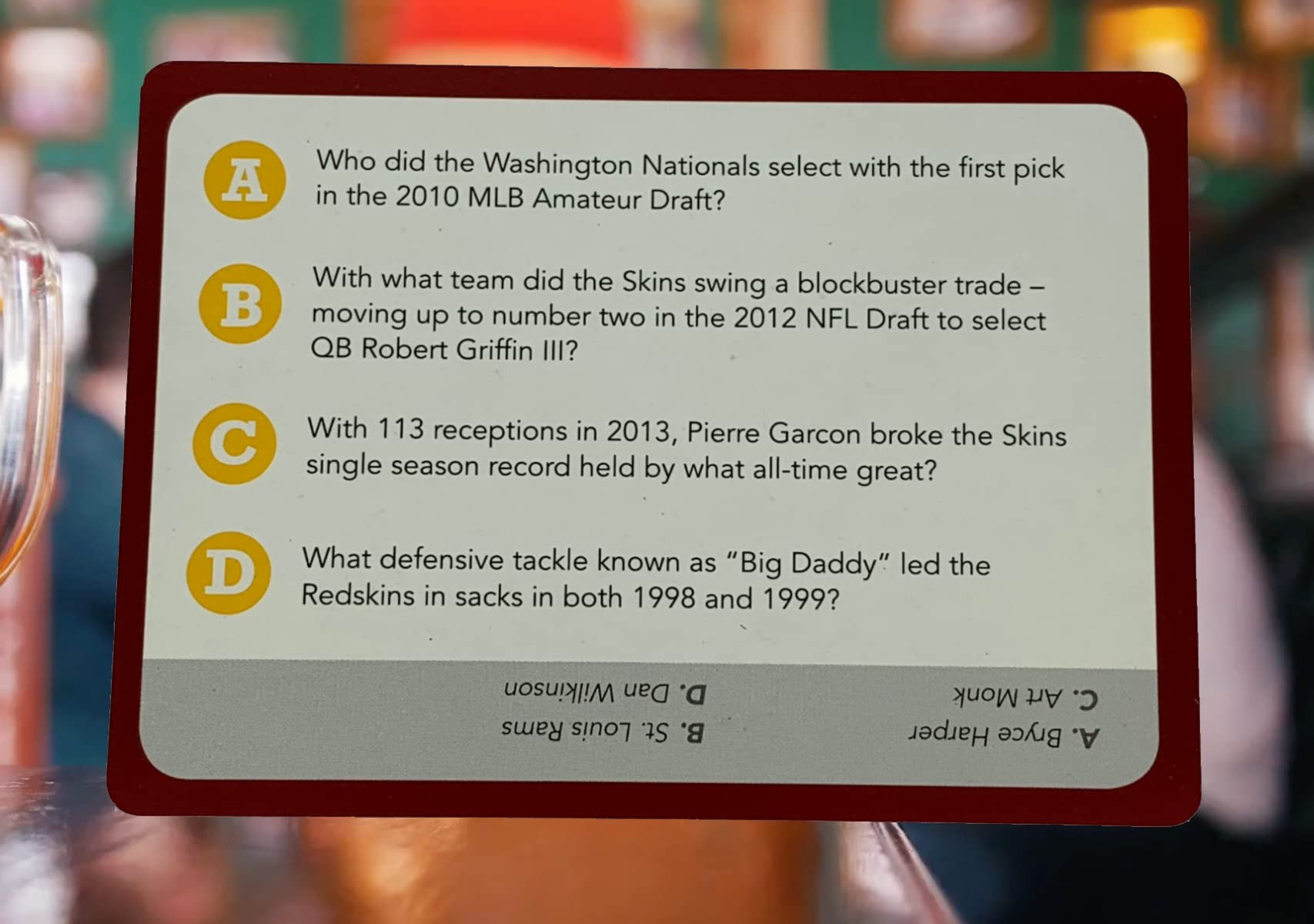 You Gotta Know Washington (DC) - Sports Trivia Game