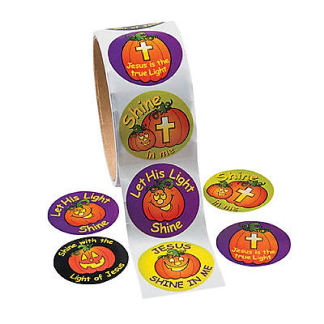 Shine with Jesus Halloween Christian Pumpkin Stickers