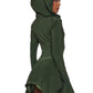 Dolls Kill F is for Fairies Hooded Mini Dress by Current Mood - Fabric Dress with Hoodie for Fairycore Fashion - Green, Large
