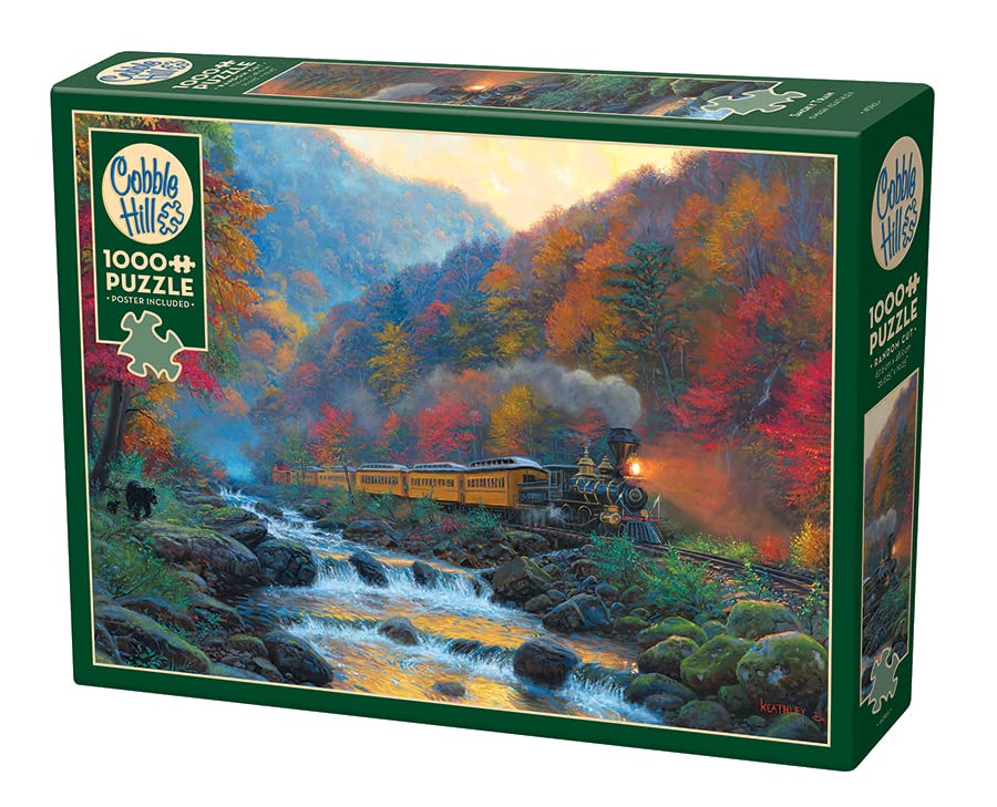 Cobble Hill 1000 Piece Puzzle - Smoky Train - Sample Poster Included