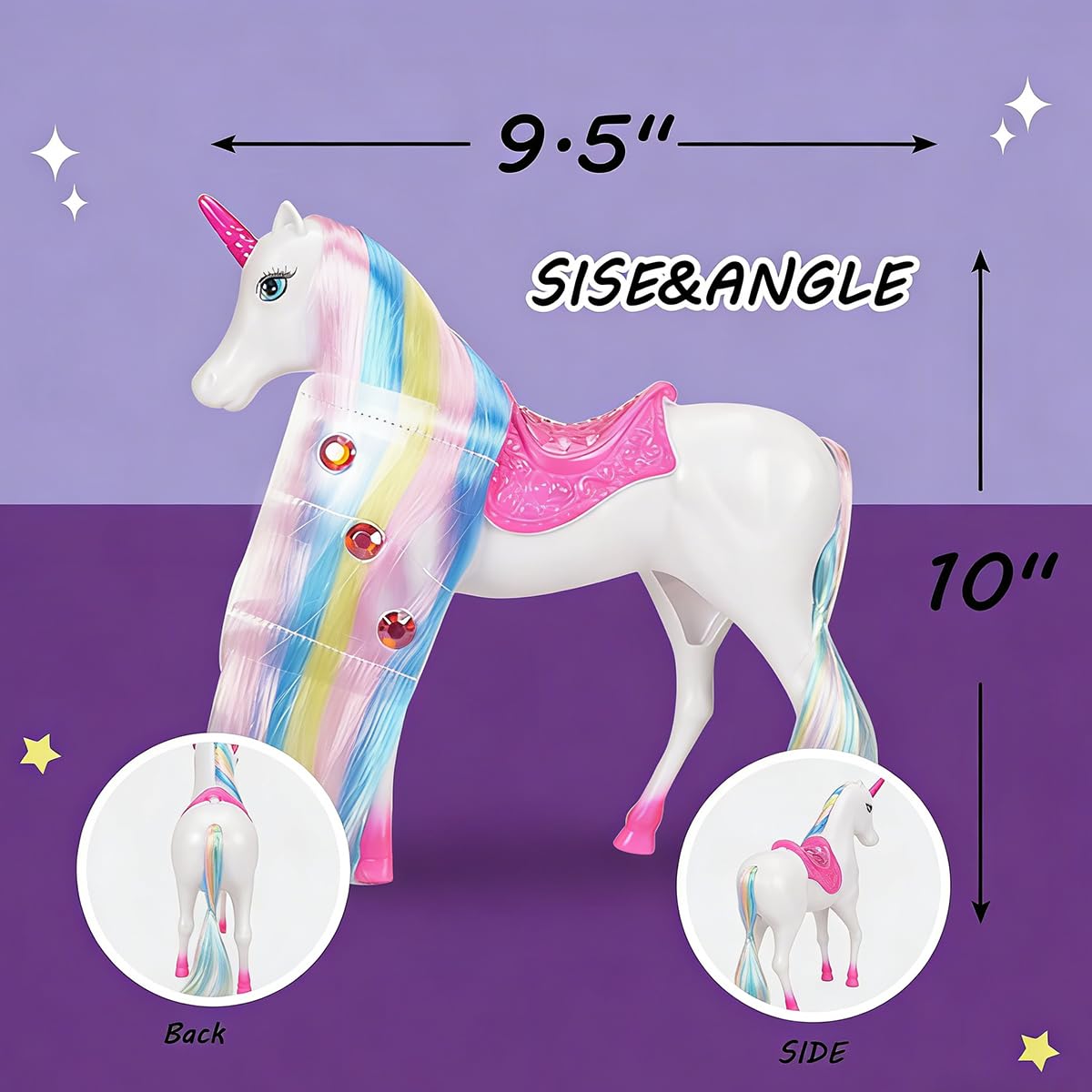 Magic Light Unicorn & Princess Doll, Unicorn Toys for Girls 3+, Gifts for Christmas Birthday for Kids Girls Aged 3 4 5 6 7 8