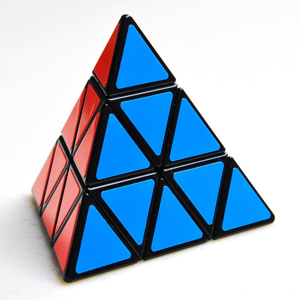 Pyramid Cube Speed Cube Glow in Dark Magic Speed Cube 3-D Brain Teasers IQ Puzzles for Kids and Adults (Black Background Sticker)