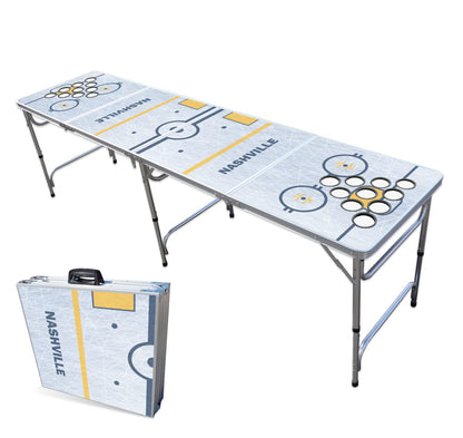 8-Foot Professional Beer Pong Table w/Cup Holes - Nashville Hockey Rink
