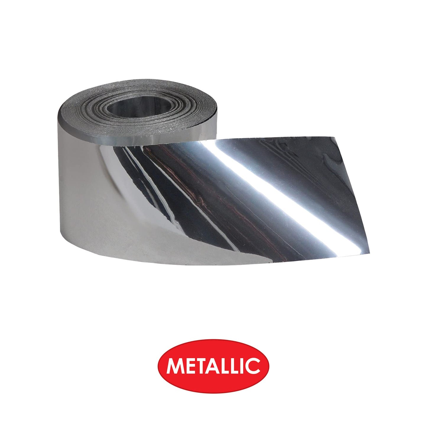 Beistle Silver Metallic Streamer, Shimmer Plastic Indoor Outdoor Party Decoration for NYE Celebrations, Birthdays, Anniversaries and Events, 2" x 200'
