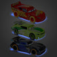 Disney Store Official Cars Light-Up Pullback Die Cast Set - Featuring Lightning McQueen, Jackson Storm, Chase Racelott - Neon Lights Set with Light-Up