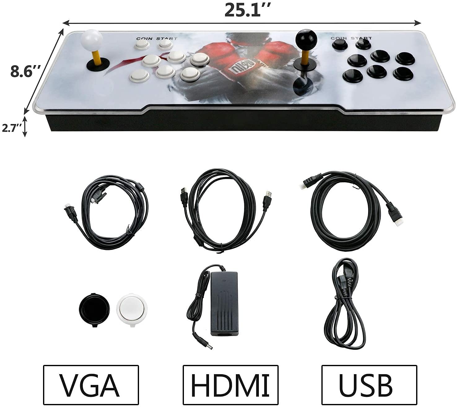 Best Brose Pandora Treasure 3D Arcade Console - 30000 Games, Search Function, 1280x720P, Favorite List, 4 Players Online, 2 Player Controls (Black)