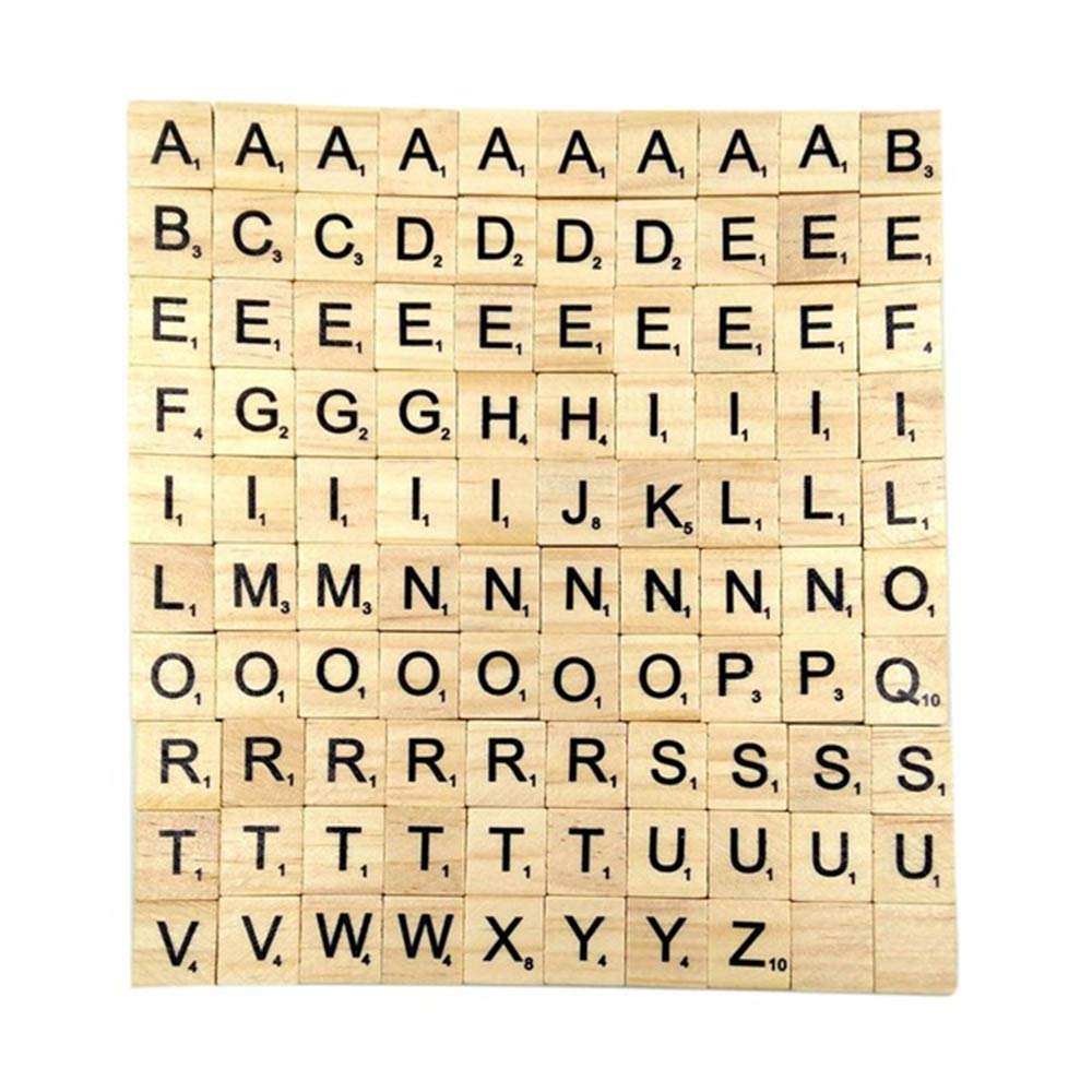 1000PCS scrabble letters for crafts - DIY wood gift decoration - making alphabet coasters and scrabble crossword game wood letter tiles/wooden