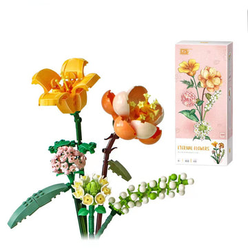 MEIEST Mini Building Blocks Flower Bouquet Plant Model Set,Creative DIY Artificial Flowers Botanical Collection Construction Bricks Toy for Kids