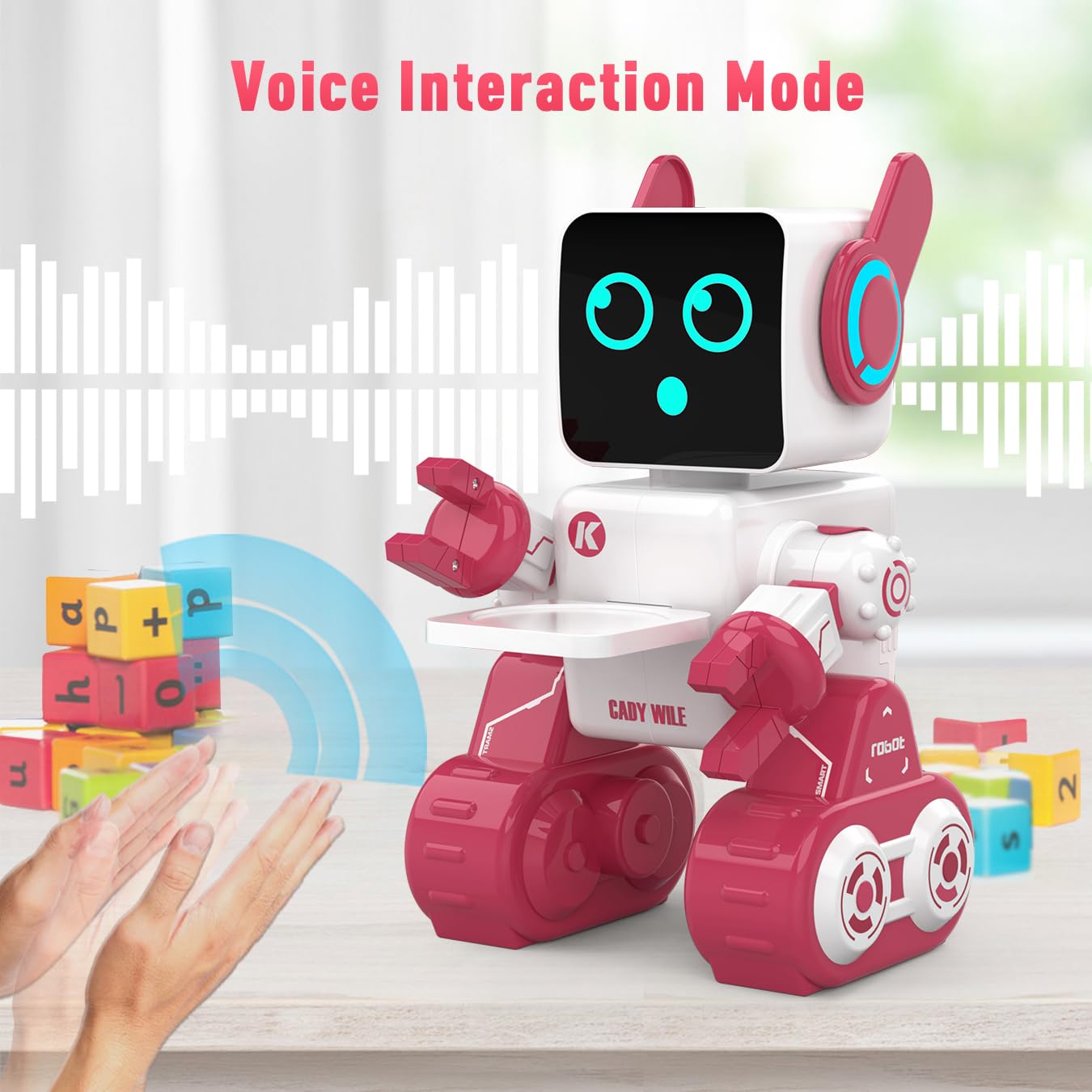 zechuan Robot Toy for Kids, Remote Control Intelligent Programming RC Robot, Suitable for Music, Dancing, Talk, Play for Girl and Boy (Pink)