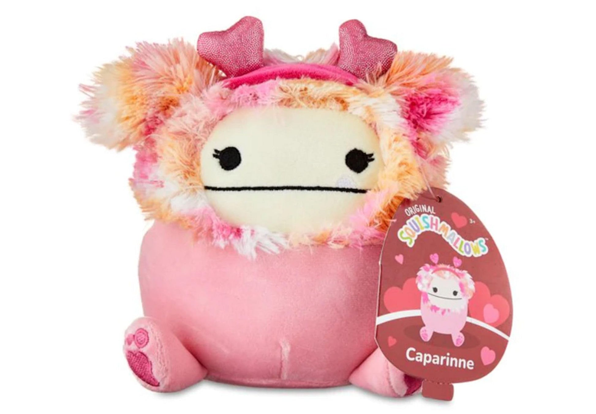 Squishmallows 5" Valentines Caparinne The Bigfoot, Pink