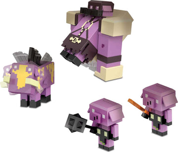 Mattel Minecraft Legends Nether Invasion Pack, Set of 4 Action Figures with Attack Action and Accessories